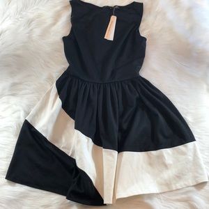 Aqua fit and flare dress two tone stretchy dress